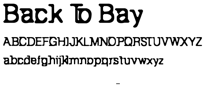 Back to Bay 6 font